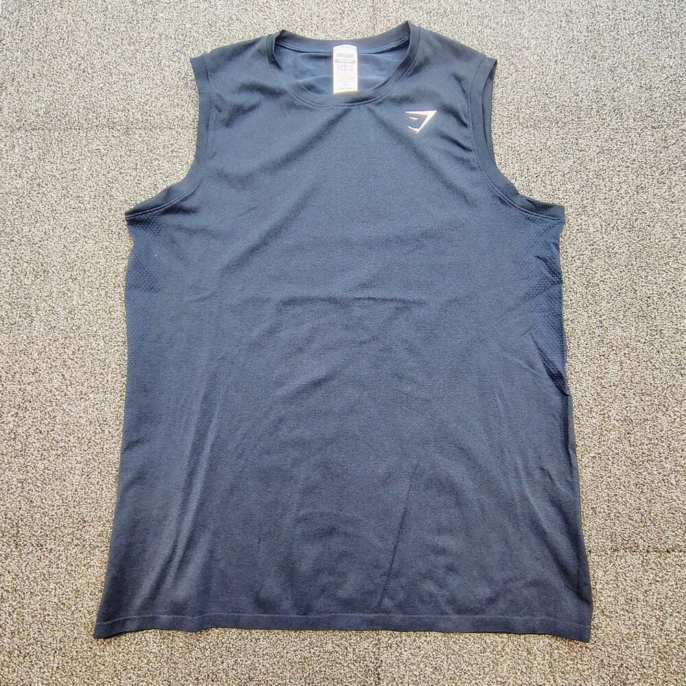 Gymshark Arrival Tank Top Mens Medium Black Sleeveless Gym Shirt A2A1O